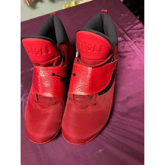 Size 13 - Air Jordan Super.Fly 5 Red Black Suede Leather (881571-601) - Picture 1 of 8